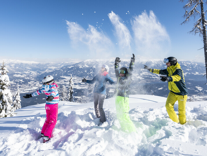 Skifahren Sportberg Goldeck Familie Millstätter See Winter