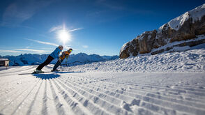 Praktischerweise liegt das Chesa Valisa direkt an der Skiabfahrt des Skigebietes Heuberg/Ifen
