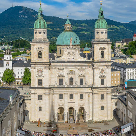 Stadtansicht von Salzburg, Domplatz 