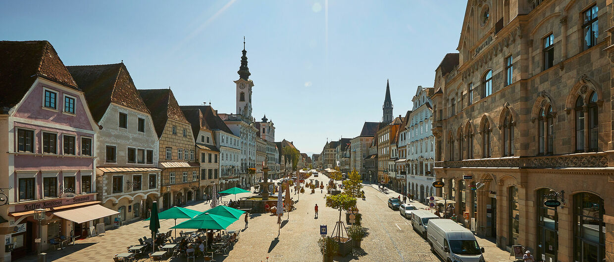 Hlavní náměstí v historickém městě Steyr