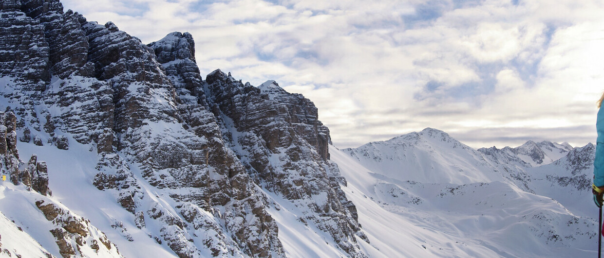  Freeride in der Axamer Lizum mit Blick auf die Kalkkögel 