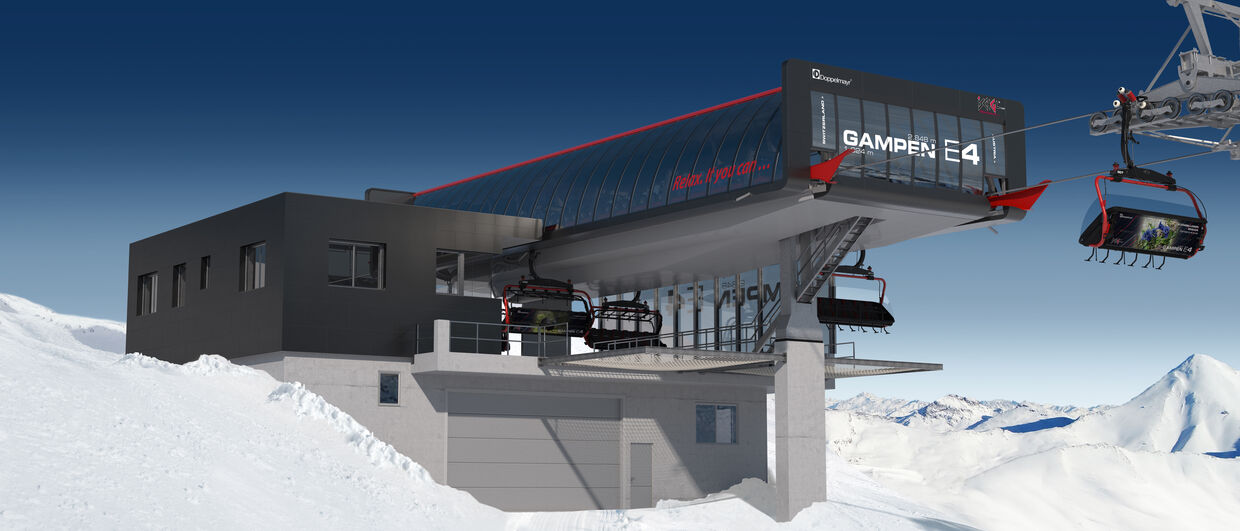 E4 Gampenbahn - Bergstation Ostansicht