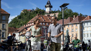 Radfahren am Murradweg in Graz