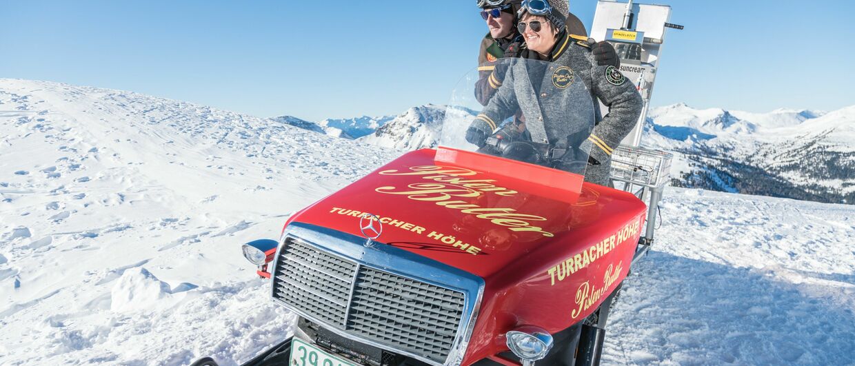 "Pistenbutler-Mobil" unterwegs auf der 1.763 Meter hohen Turracher Höhe