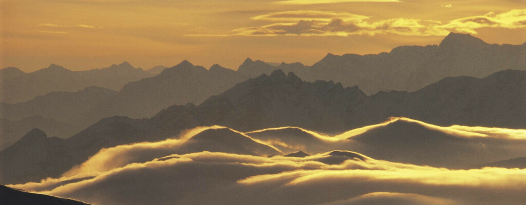 Abendstimmung über den Stubaier Alpen