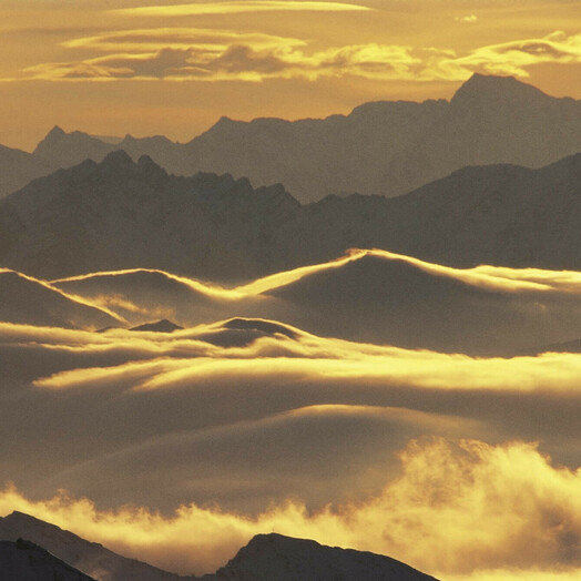 Abendstimmung über den Stubaier Alpen