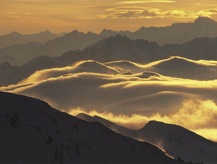 Abendstimmung über den Stubaier Alpen