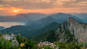 Večerní výhled z vrcholu Schafberg