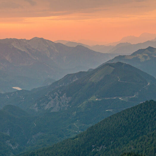 Večerní výhled z vrcholu Schafberg