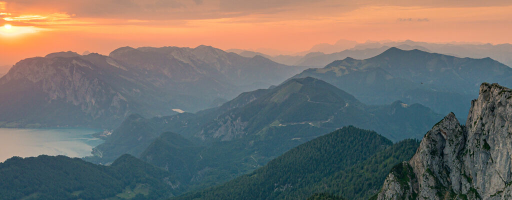 Výhled z vrcholu Schafberg