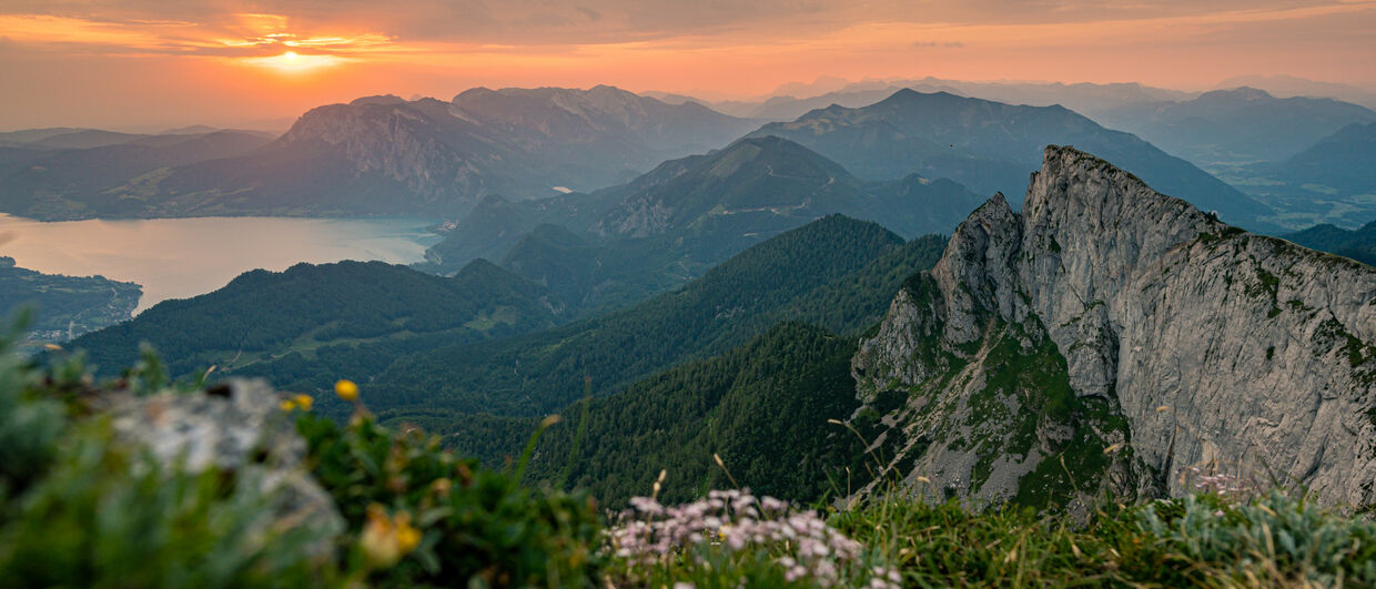 Výhled z vrcholu Schafberg