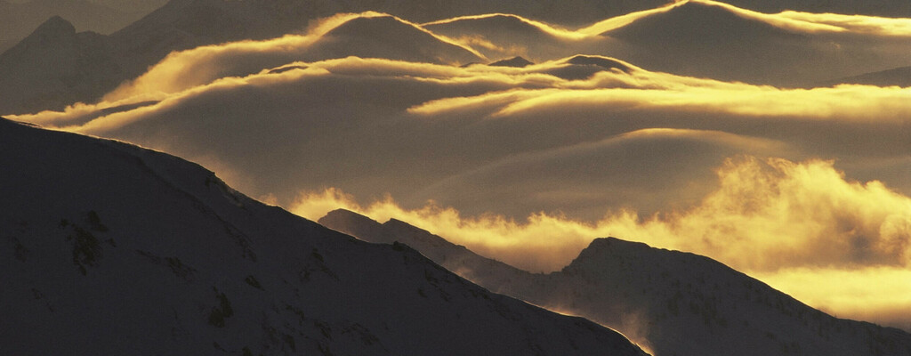Abendstimmung über den Stubaier Alpen